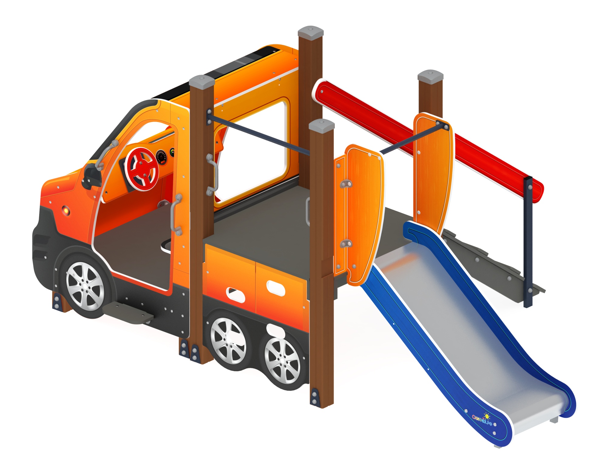 Машинка (оранжевый) тип 4 - ДИК 1.03.1.04-01 - Игровой комплекс H=750